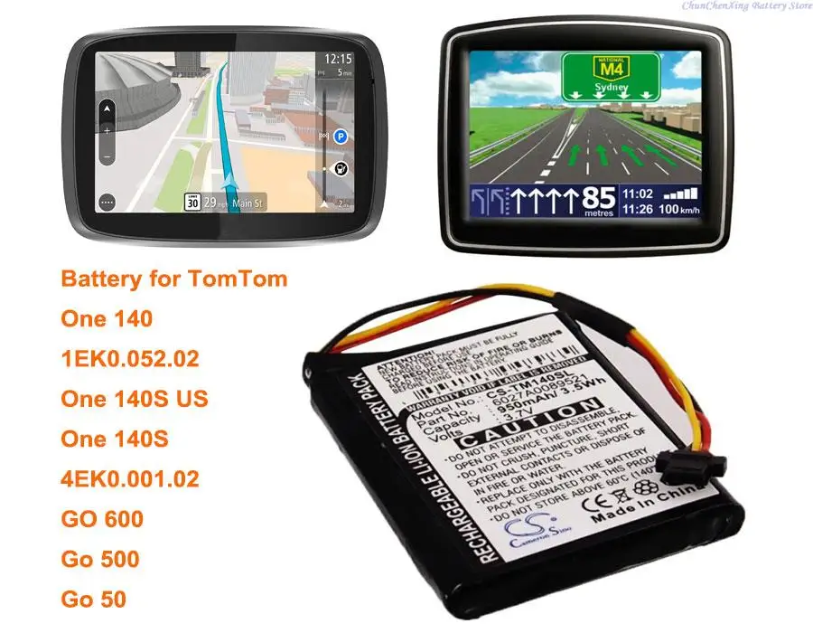 Batteria Di Navigazione Orangeyu 950Mah Vf6D, Vf6S Per Tomtom Go 500, Go 600, One 140, One 140 S, One 140 S Us, Go 50, One 140 S