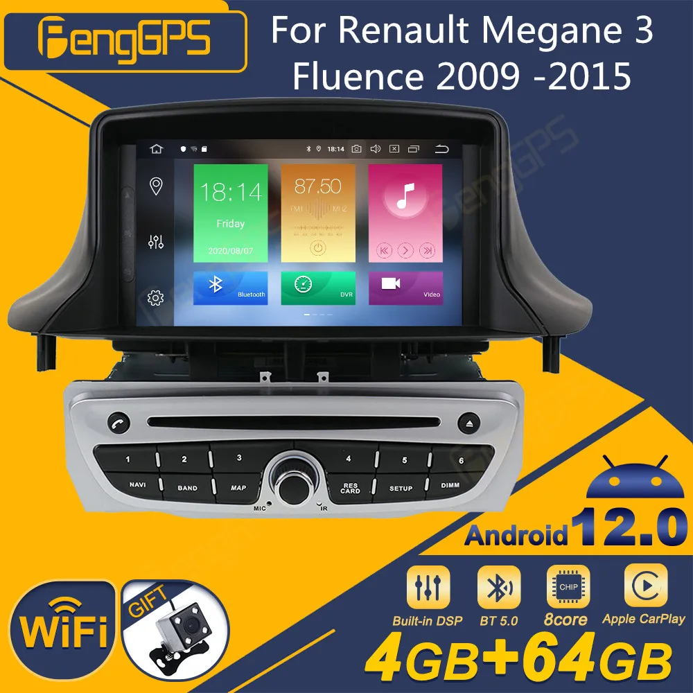 Per Renault Megane 3 Fluence 2009 -2015 Autoradio Android 2Din Ricevitore Stereo Autoradio Multimedia Lettore Dvd Unità Gps Navi Px6