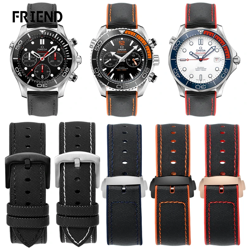 Cinturino Per Cinturino Omega Seamaster 007 Super Fighter Farfalla Fly Impermeabile Cinturino In Silicone Maschio 20Mm 22Mm