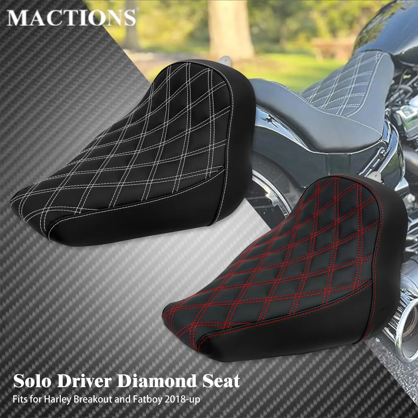 Cuscino Del Sedile Del Motociclo Sedile Singolo Basso Per Harley Softail Breakout Fat Boy 2018-2023 Cuscino Del Passeggero Del Conducente Diamante In 
