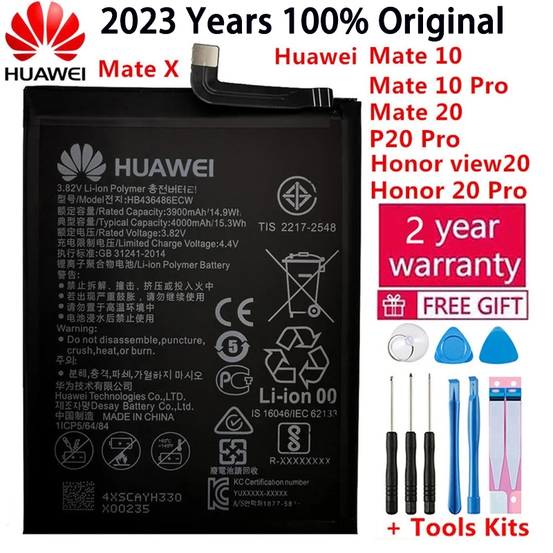 100% Batteria Del Telefono Originale 4000Mah Per Huawei Mate 10/Mate 10 Pro/Mate 20/P20 Pro/Honor 20 Pro/Mate X/Batterie Bateria Tools