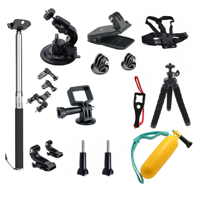 19 In 1 Action Camera Accessori Kit Clip Base Selfie Stick Petto Zaino Clip Per Gopro / Dji Pocket /Osmo Pocket 2 Camera