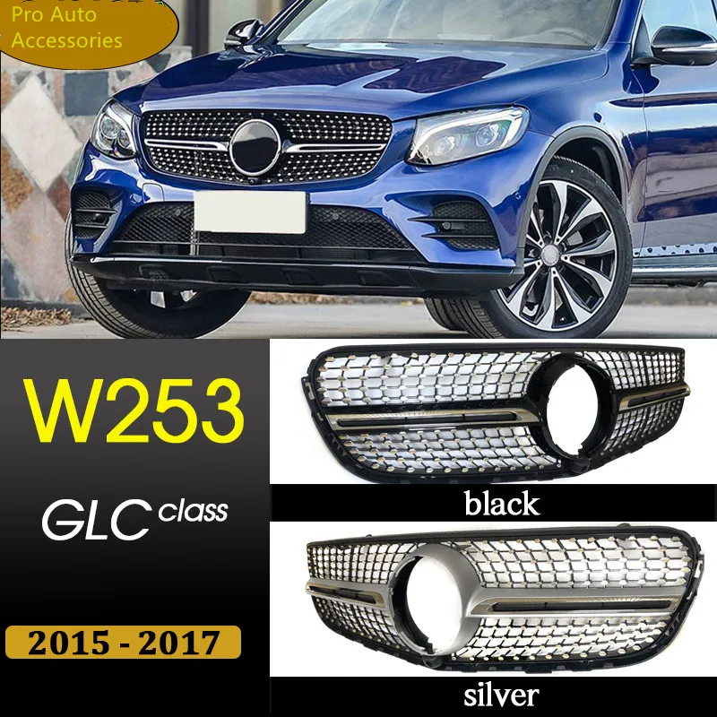 Adatto Per Mercedes Benz Classe Glc W253 X253 2015-2017 Gt Grill Diamond Car Front Racing Center Griglie Griglia Paraurti Superiore