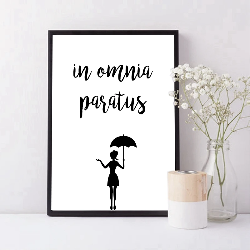 In Omnia Partrxposter Stampe Su Tela, Gilmore Girls Tv Show Quotes Canvas Painting Black White Picture Home Wall Art Decor