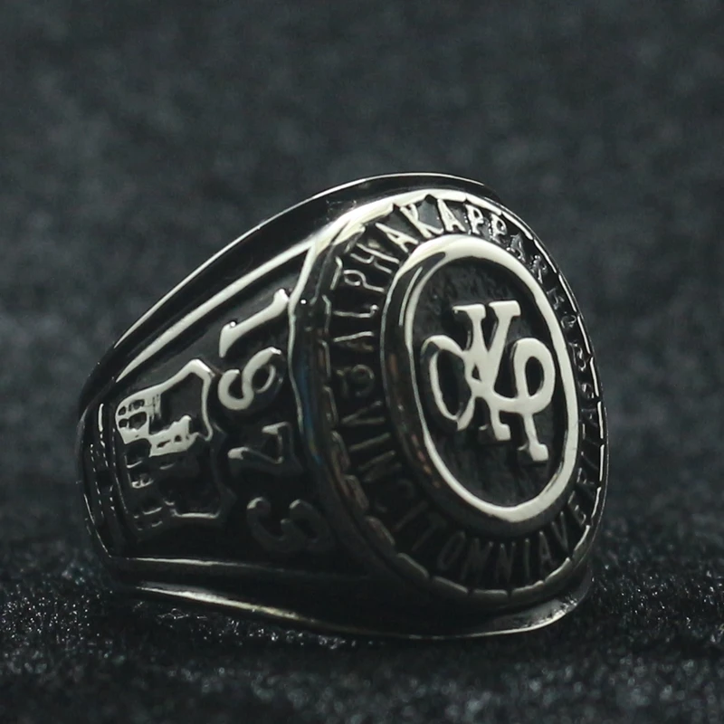 Anello Akp Alpha Kappa Rho Vinit Omnia Verita In Acciaio Inossidabile 316L