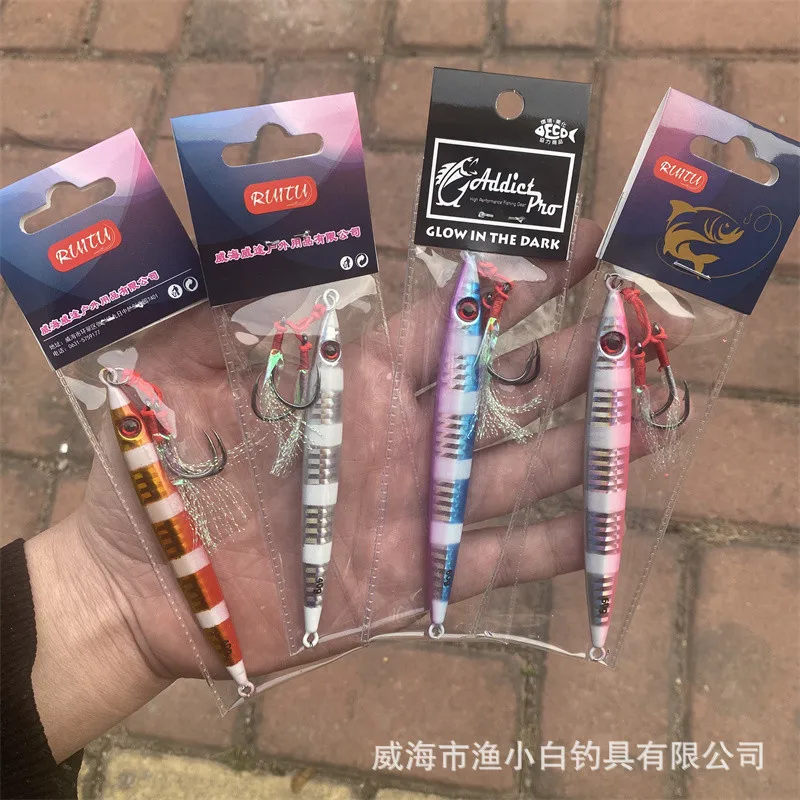 Metal Jig Fishing Lure 40G 60G 80G Trolling Hard Bait Fishing Bait Tackle Trout Jigging Esche Di Acqua Salata