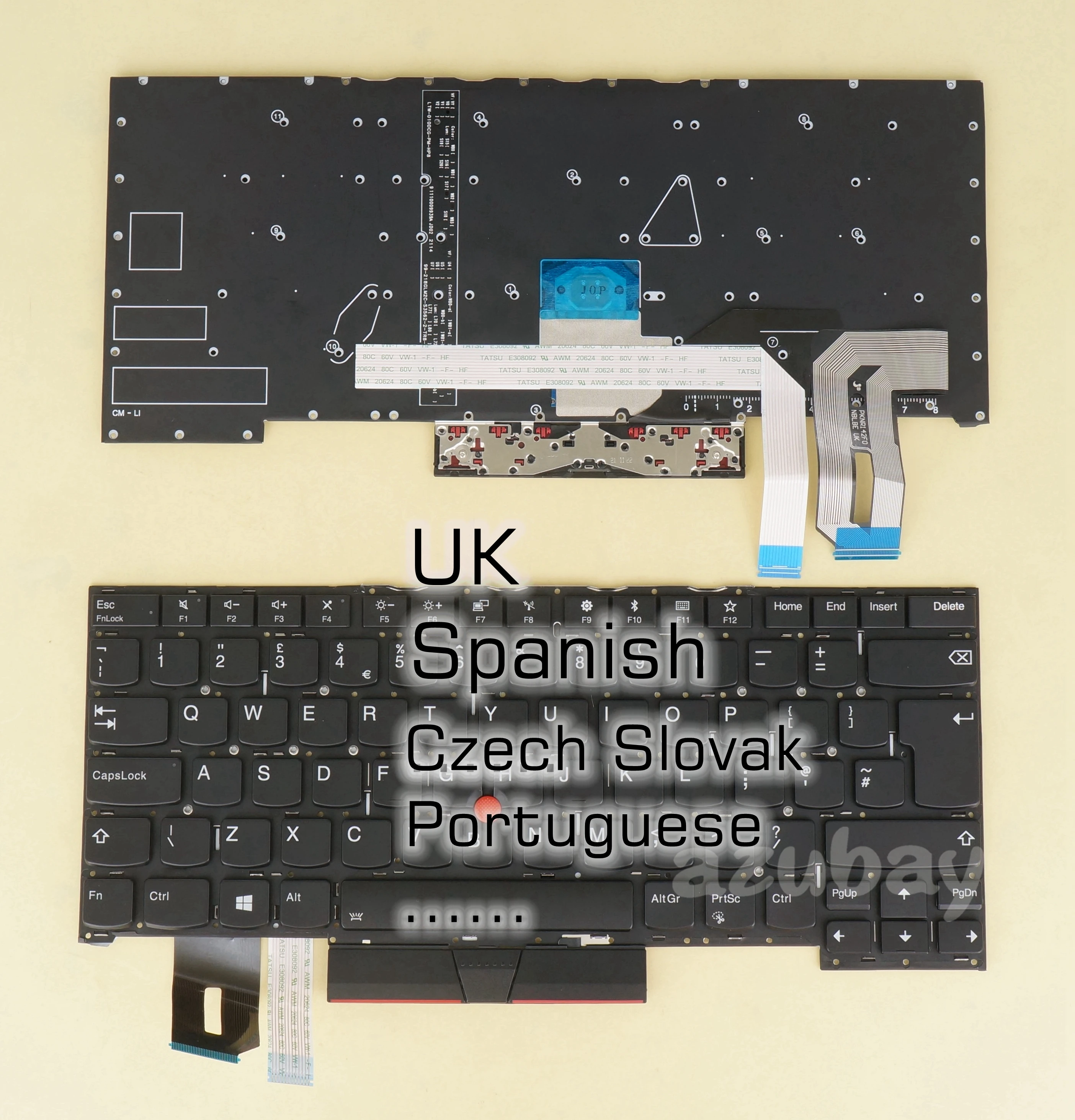 Tastiera Portoghese Ceca Spagnola Britannica Per Lenovo Thinkpad T490S T495S, X1 Extreme Gen 1/ Gen 2, P1 Gen 1/ Gen 2, Retroilluminato
