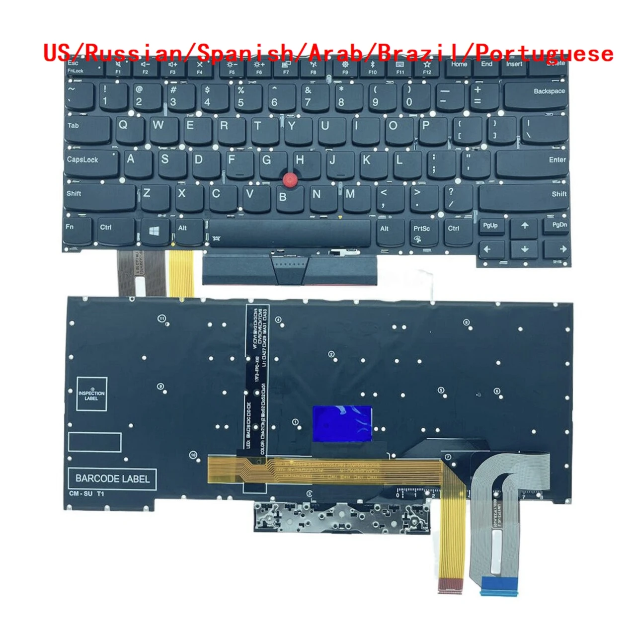 Tastiera Retroilluminata Us Ru Sp Ar Br Pt Per Lenovo Thinkpad T490S T495S, X1 Extreme Gen 1/Gen 2 , P1 Gen 1/Gen 2