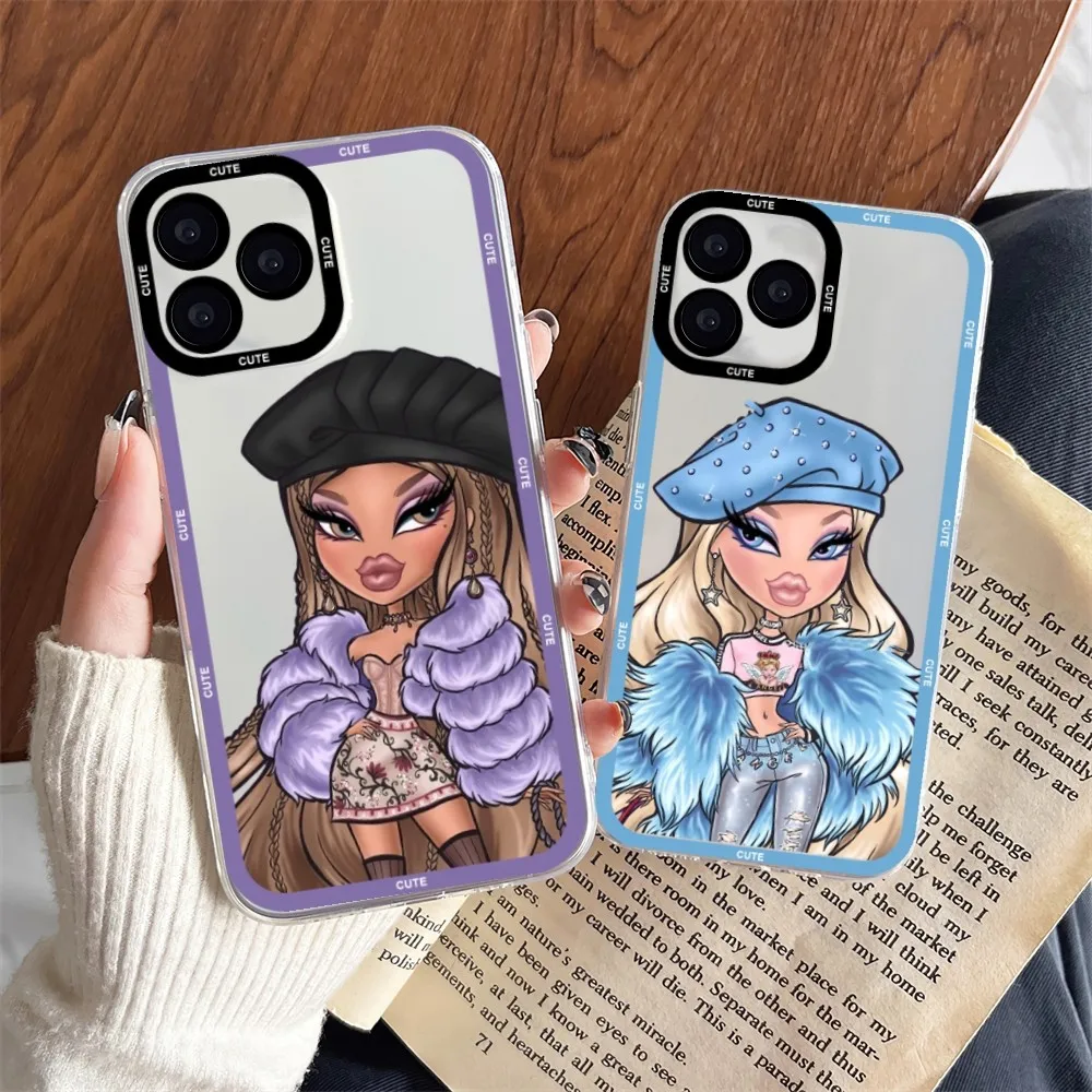 Custodia Per Telefono Bella Bambola Bratz Per Iphone 11 12 Mini 13 14 Pro Max Guscio Trasparente