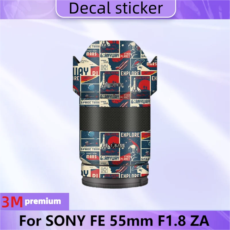 Per Sony Fe 55Mm F1.8 Za Adesivo Per Lenti Pellicola Protettiva Per Decalcomanie Per La Pelle Cappotto Protettivo Antigraffio Sel55F18Z 1.8/55 F/1.8 5