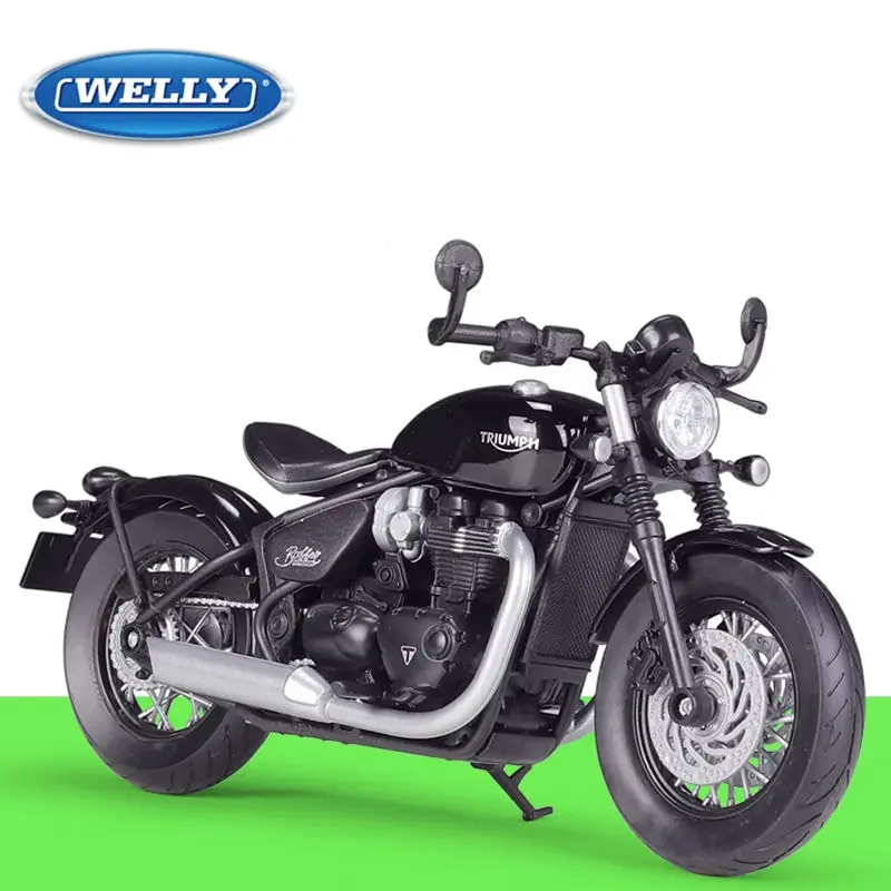 Welly 1:12 Triumph Bonneville Bobber Alloy Racing Motorcycle Model Simulazione Diecast Metal Street Motorcycle Model Kid Toy Gift