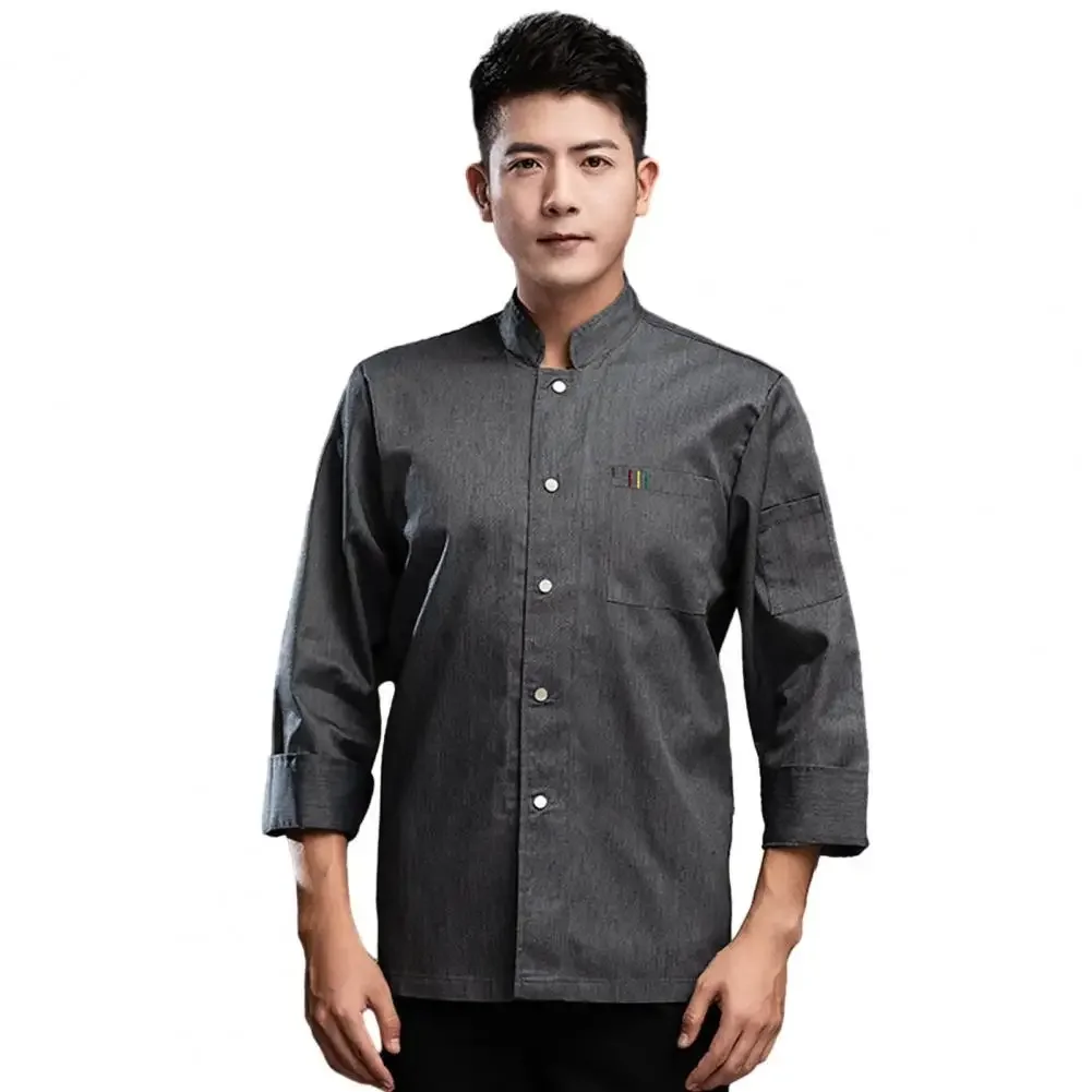 Uniforme Antiaderente Lunga Arricciata Funisex Professional Chef Mensa Unisex Per Cucina Dell'Hotel Manica