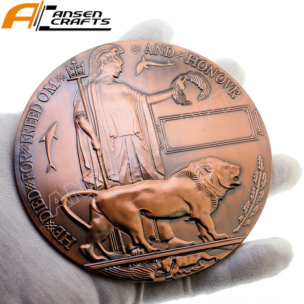 Placca Commemorativa Della Morte Della Seconda Guerra Mondiale Penny Death Penny Widow'S Penny Medaglia Medaglione Militare Britannica