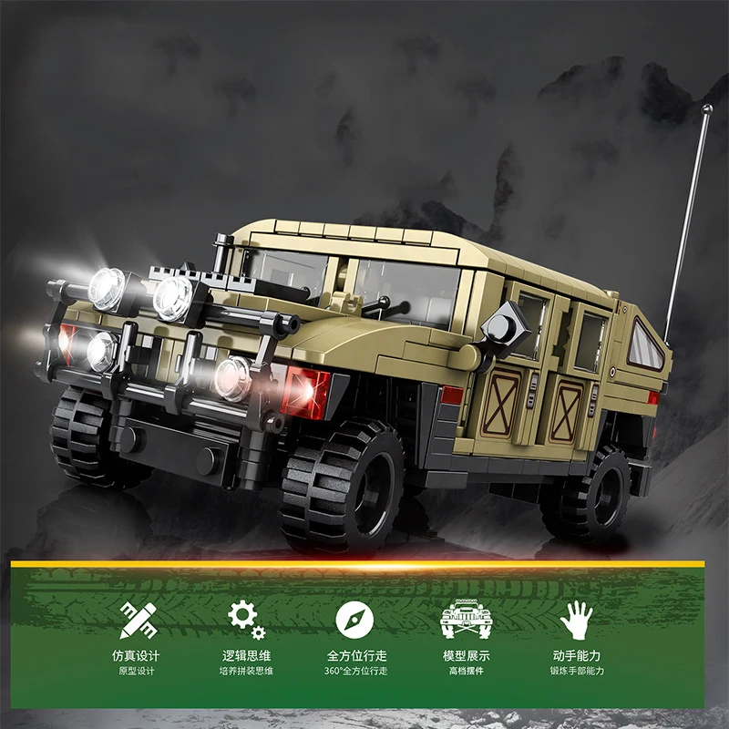 Modello Militare All Terrain Blindato Fuoristrada Assalto Collezione Di Veicoli Ornamenti Building Blocks Mattoni Ww2 Giocattoli Per Bambini Regali