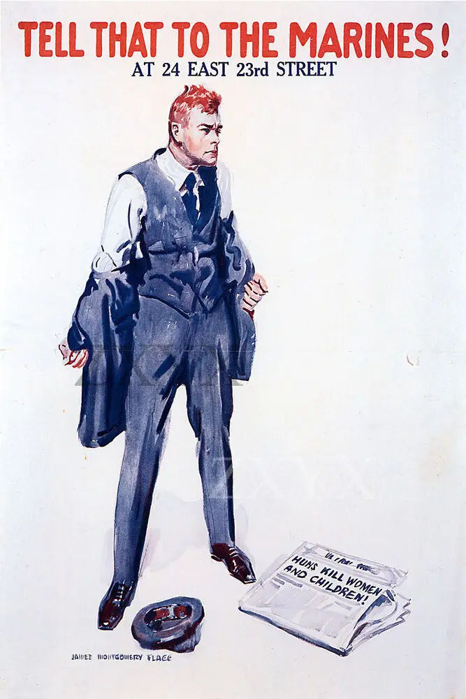 Ditelo Ai Marines Vintage World War One Ww1 Us Military Propaganda Poster