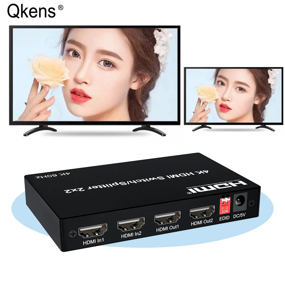 4K 60Hz 2X2 Hdmi Switch Splitter Dual Display Hdmi Switcher Audio Extractor Convertitore Video Per Ps4 Ps5 Laptop Pc A Tv Monitor