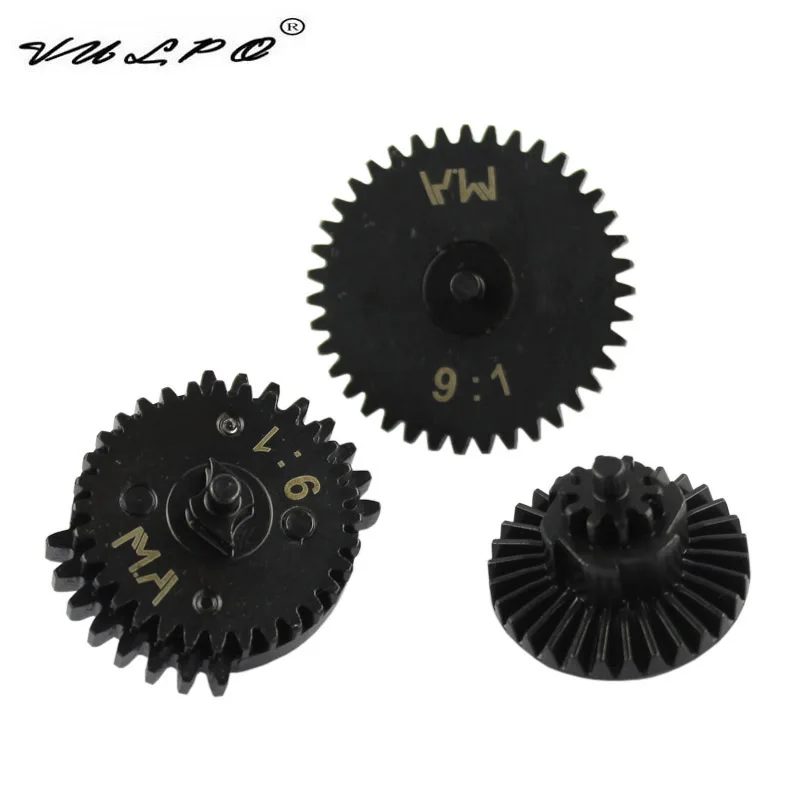 Vulpo Vendita Calda Ma Cnc Steel 9:1 Super High Speed Cyclone Dual Sector Gear Set Per Airsoft Ver.2/3 Aggiornamento Cambio