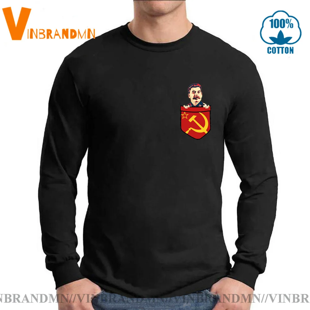 Hipster Casual Cccp Joseph Stalin Comunismo Tasca Sul Petto Tshirt Moda Uomo Stampa Nazioni Alleate Maglietta Joseph Stalin