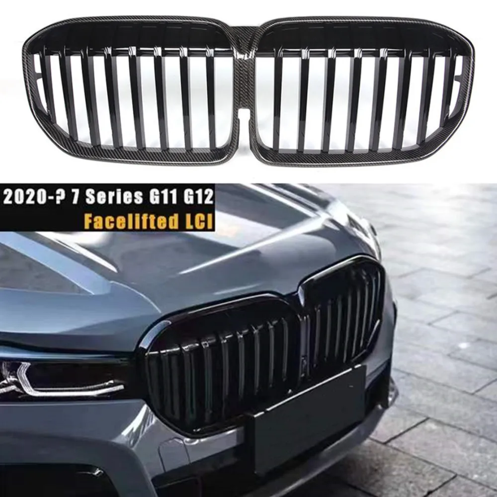 G11 Lci Auto Paraurti Anteriore In Fibra Di Carbonio Racing Kiney Grill Per Bmw G12 7 Series 2020 + Fcelifted Sostituzione Abs Griglia A 1 Stecca Trim
