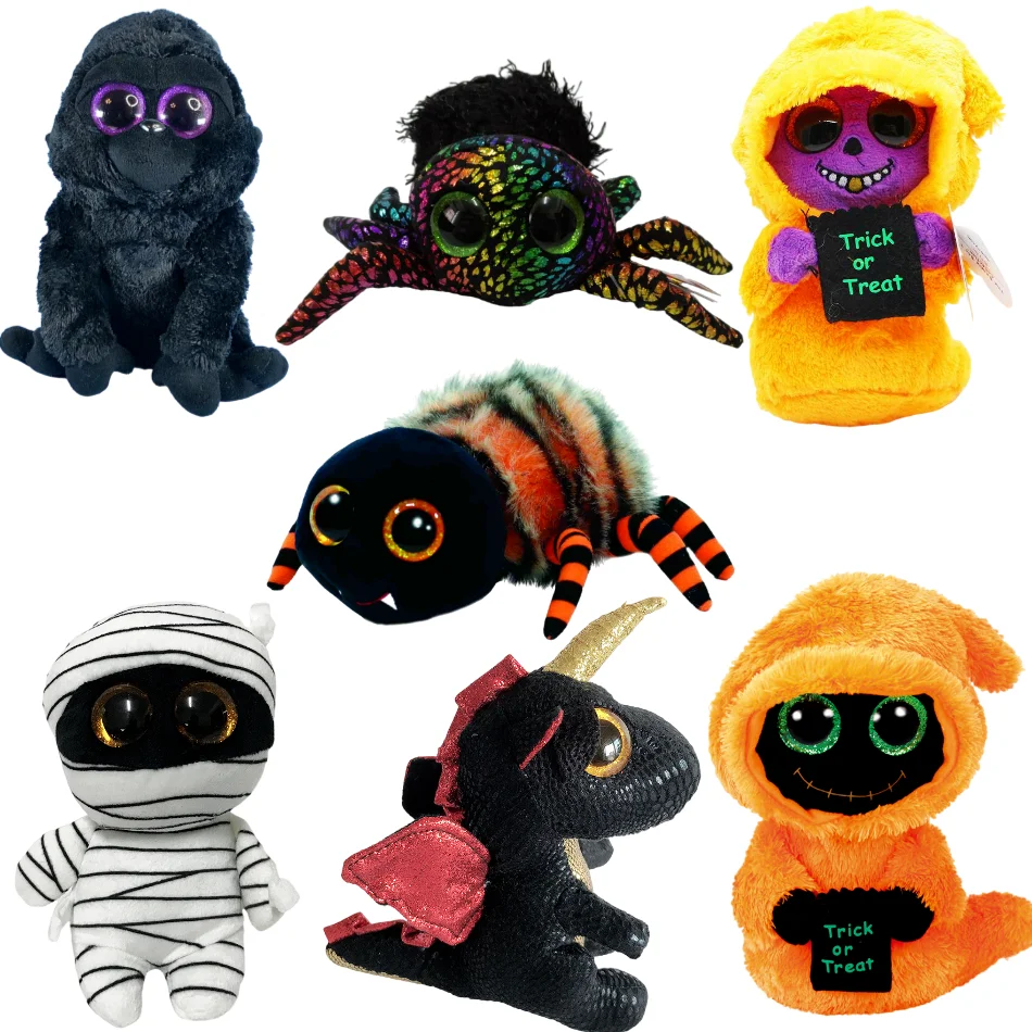 15Cm Halloween Peluche Bambola Grande Occhio Fantasma Mummia Fantasma Ragno Giocattolo Decorazione Di Halloween Regalo Per Bambini