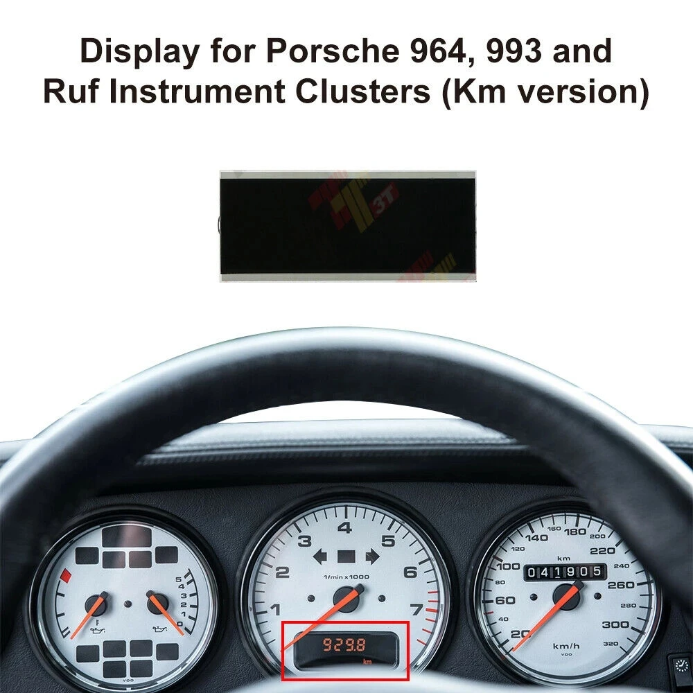 Schermo Lcd Del Cruscotto Per I Cluster Di Strumenti Porsche 964, 993 E Ruf