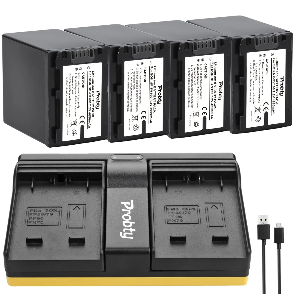Np-Fv100 Batteria + Caricabatterie Per Sony Hdr-Cx330 Hdr-Cx900 Hdr-Pj810 Fdr-Ax100 Hdr-Cx130 Hdr-Cx150 Hdr-Cx300 Hdr-Cx305 Hdr-Cx350V