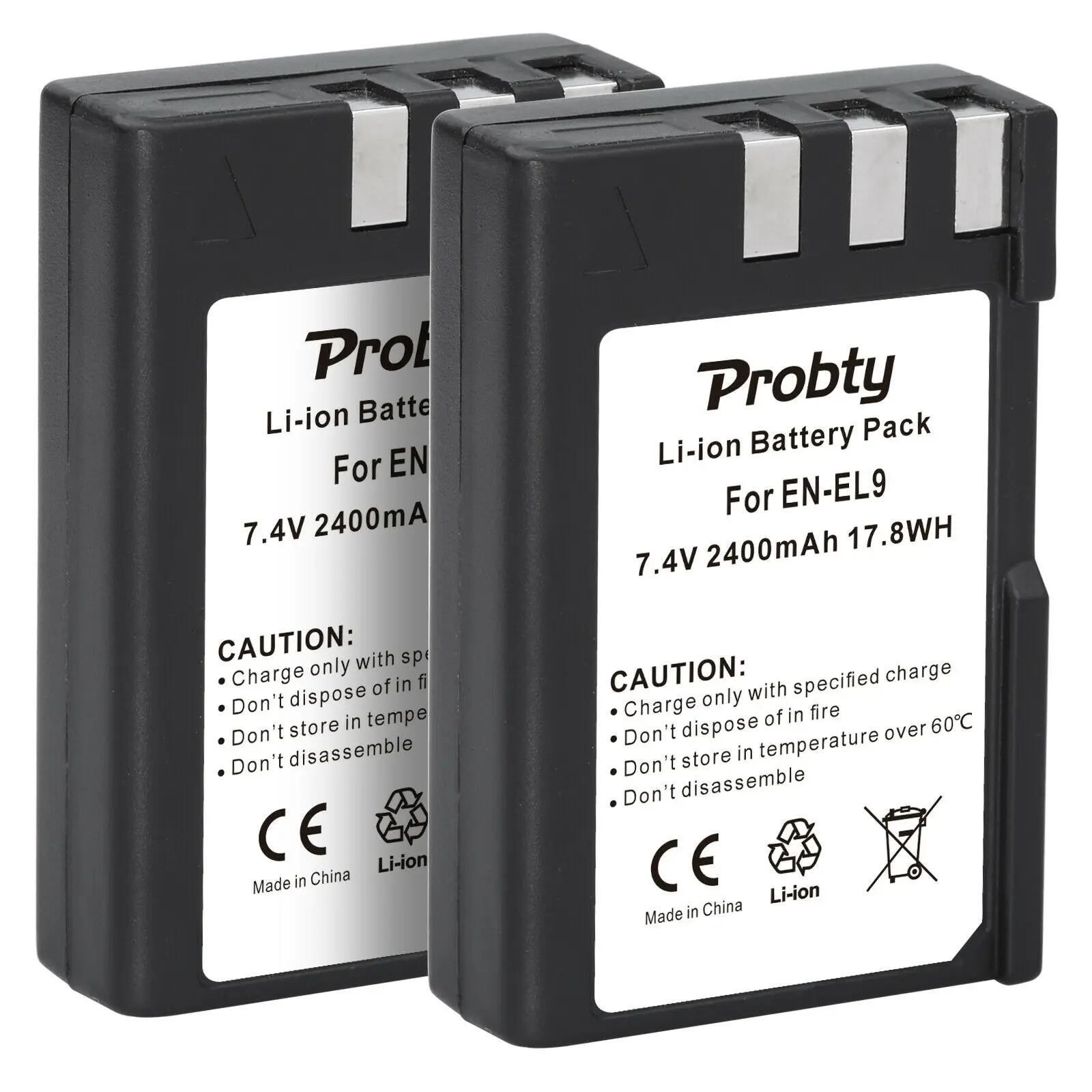 2Pcs 2400Mah En-El9 En-Le9A Enel9 Ricaricabile Li-Ion Battery Pack Per Nikon D3X D40 D40X D5000 D60 D3000 Fotocamere Reflex Digitali