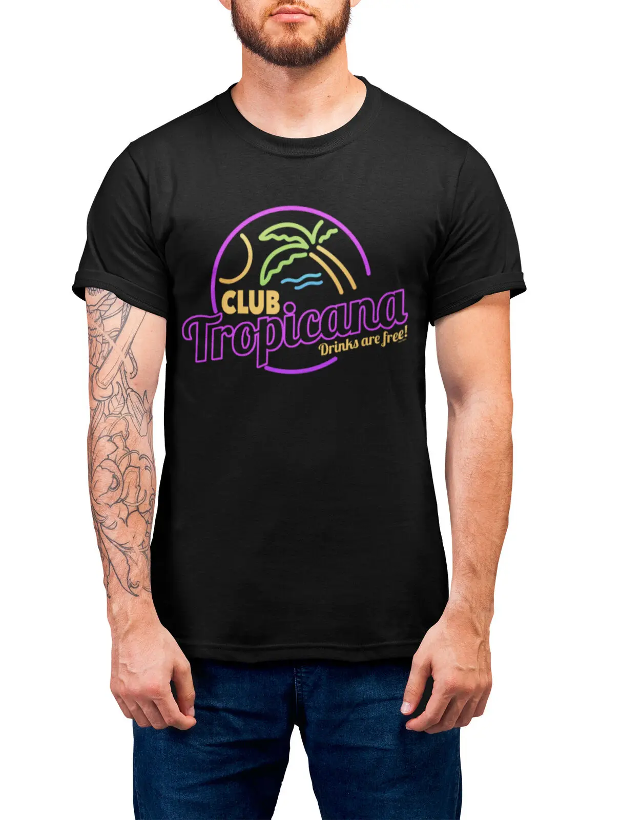 T-Shirt Organica Da Uomo Club Tropicana-80S Fancy Dress Party Music Wham Pride