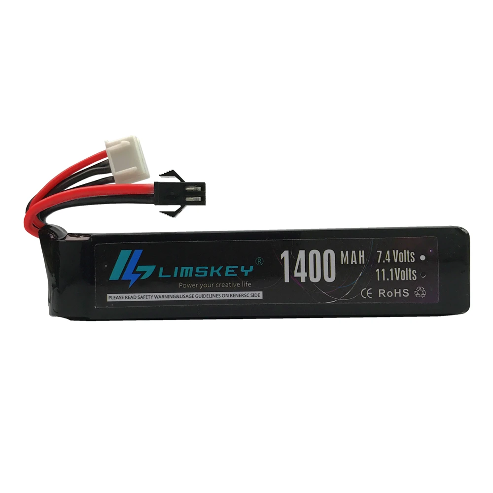 Batteria Lipo Limskey 11.1V 1400Mah 25C Mini Batteria Lipo Per Pistole Ad Aria Compressa Softair Pistola Fucile Metallo Con Mini Tamiya