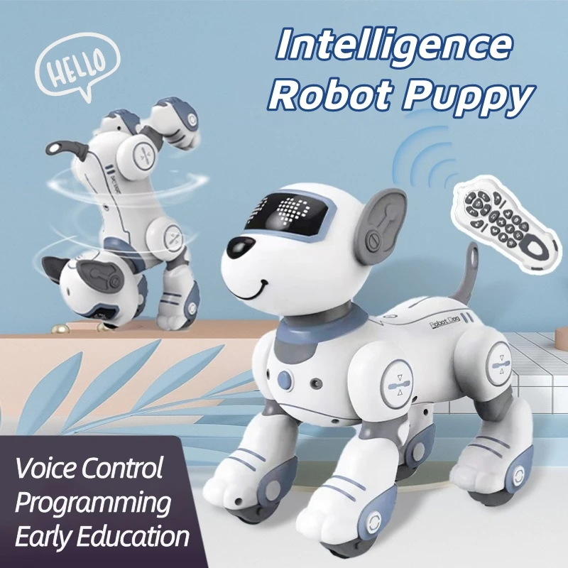 Robot Puppy For Kids Intelligent Remote Control Cani Animali Elettronici Robotica Rc Toys Stem Programmation Toys Childern Gift