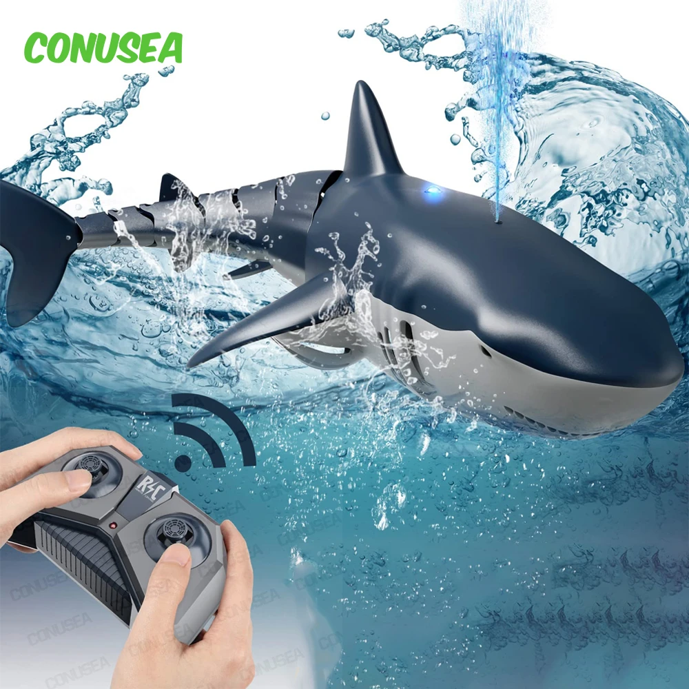 Smart Rc Shark Whale Spray Water Toy Barca Telecomandata Nave Robot Sottomarini Pesce Giocattoli Elettrici Per Bambini Ragazzi Bambini Piccoli