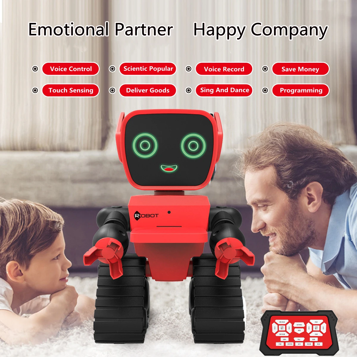 Touch Sensing Smart Programmation Rc Robot Risparmia Denaro Consegna Merci Interazione Vocale Canta Danza Giocattolo Robot Telecomandato Elettrico
