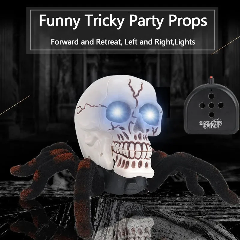 Illuminazione Rc Spider Simulative Tarantula Spider Animal Robot Toy Con Eye Flash Cute Magic Scherzi Giocattolo Walking Glowing Boy Game Toy
