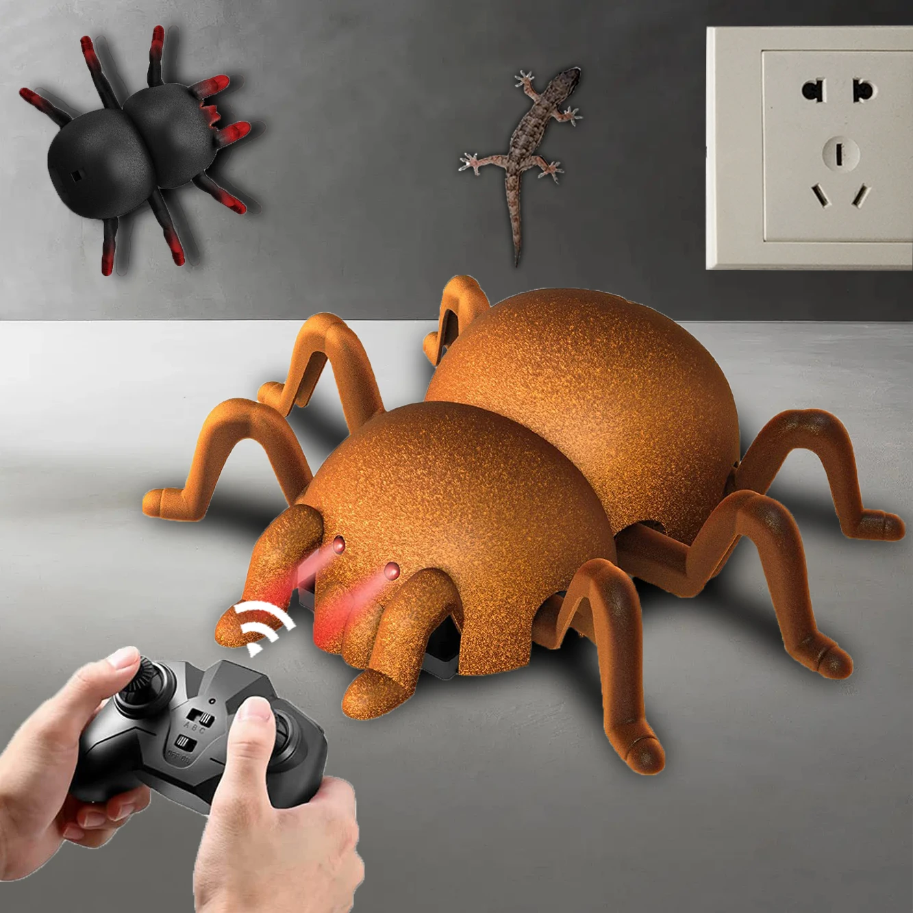 Funny Stunt Wall Climbing Rc Car Horror Prank Halloween Spider Robot Giocattoli Per Ragazzi Bambini Bambini Elettrico Animale Telecomandato