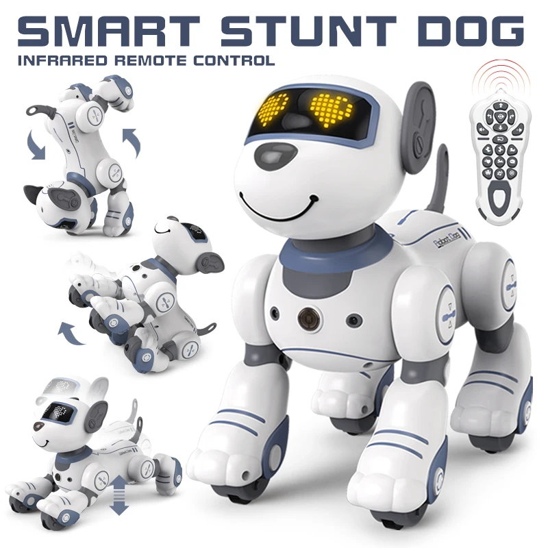 Rc Robot Puppy Dog Robot Intelligenti Per Bambini Musica Stunt Animali Elettronici Radiocomando Robotica Smart Dogs Toys Girls