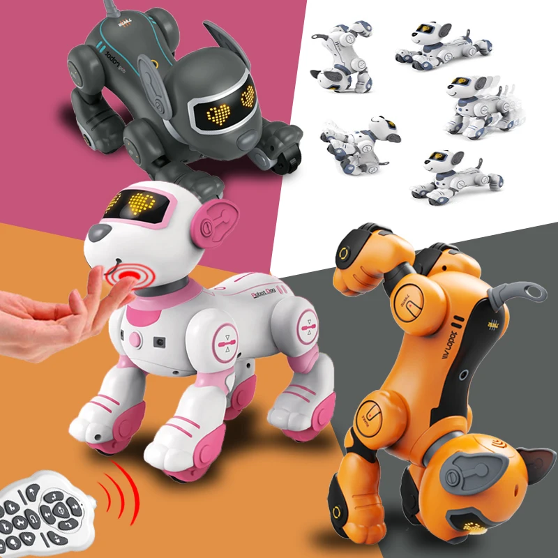 Bambini Intelligent Dog Rc Robot Giocattolo Per Ragazzi Animali Telecomandati Animali Domestici Elettrici Bambini Musica Bambole Da Ballo Smart Sensin