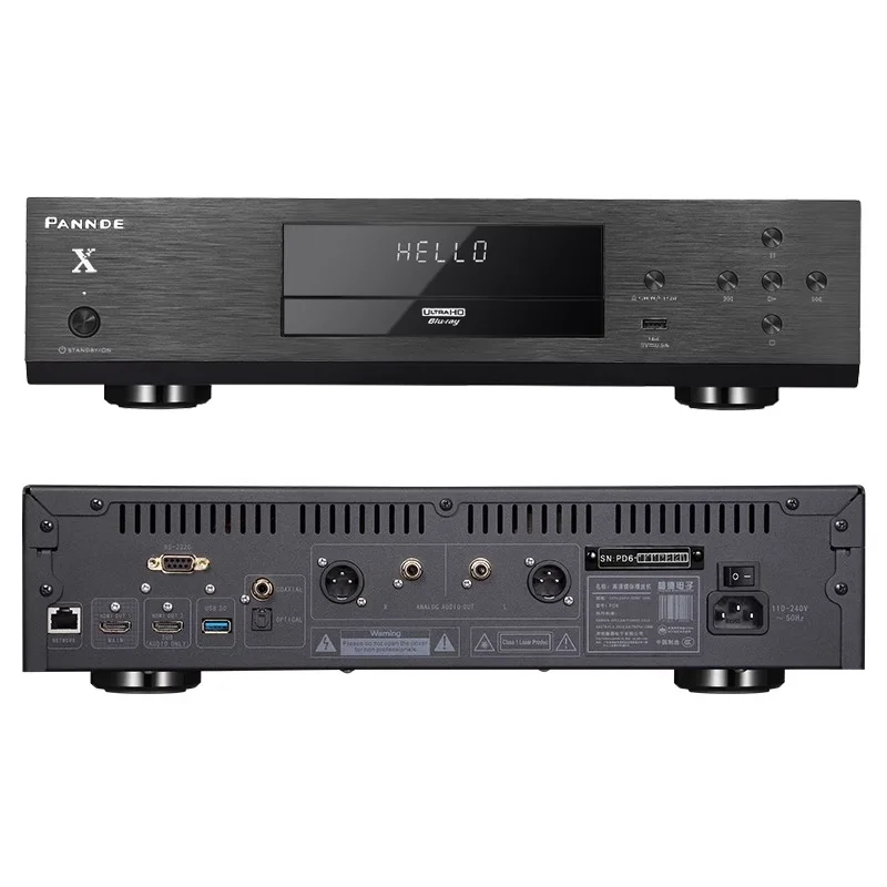 Pannde Pd6X/Pd-6 Blu-Ray 4K Ul-Tra Hd Elite Audio Video Hdr Sacd Cd Player Dvd-Audio Dts 7.1Ch/192Khz Pcm 5.1Ch Dsd Ess9038Pro