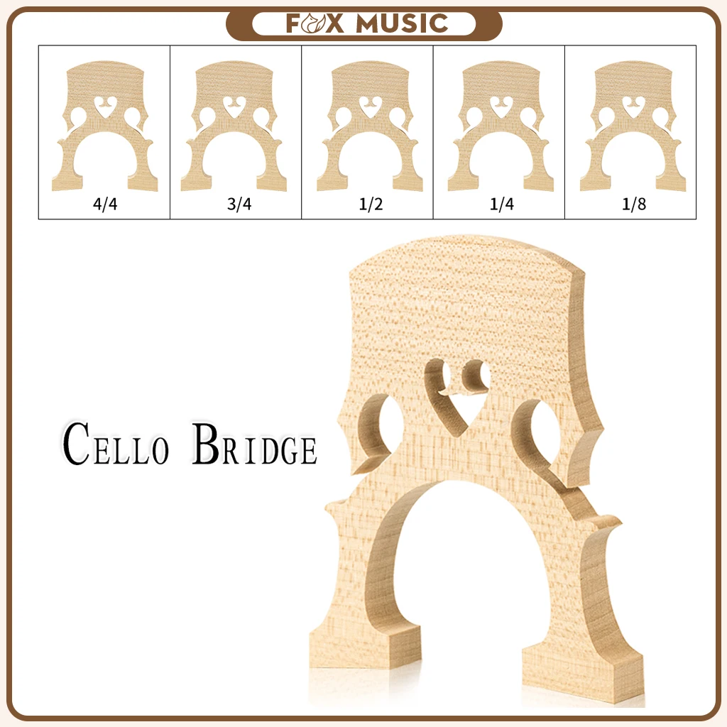 Ponte Per Violoncello In Acero Elementare Ponte In Acero Per Uso Pratico 4/4 3/4 1/2 1/4 1/8 Ponte Per Violoncello