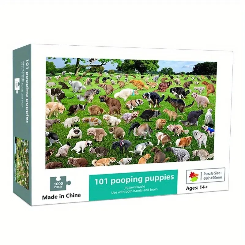 1000 Pezzi Jigsaw Puzzle Per Adulti 101 Adorabili Cuccioli Che Fanno La Cacca Di Cane Divertente Che Fa La Cacca Di Puzzle Regalo