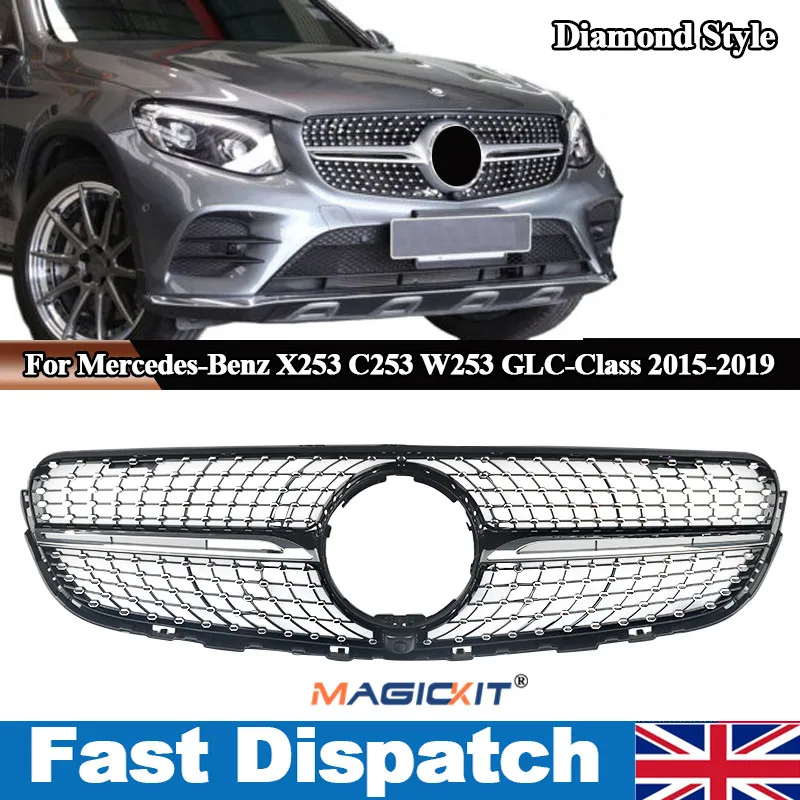 Griglia Superiore Magickit Per Mecees-Benz Glc X253 Glc250 Glc300 Coupé 15-19 Diamante Nero