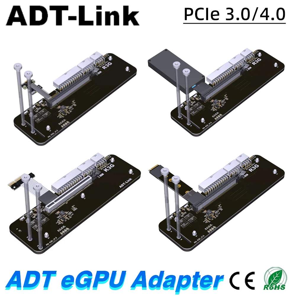 Adt Egpu Adapter M.2 Nvme/Pcie X4 A Pcie X16 Cavo Di Prolunga Per Scheda Grafica Esterna Per Pc Portatile Pci-E 3.0 4.0 X4 Full Speed