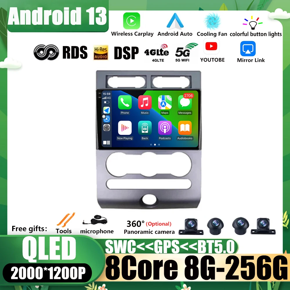 Android 13 Car Stereo Carplay Monitor Radio Navigation Gps Video Autoradio Player Per Ford Expedition 2007- 2017 Dsp Multimedia