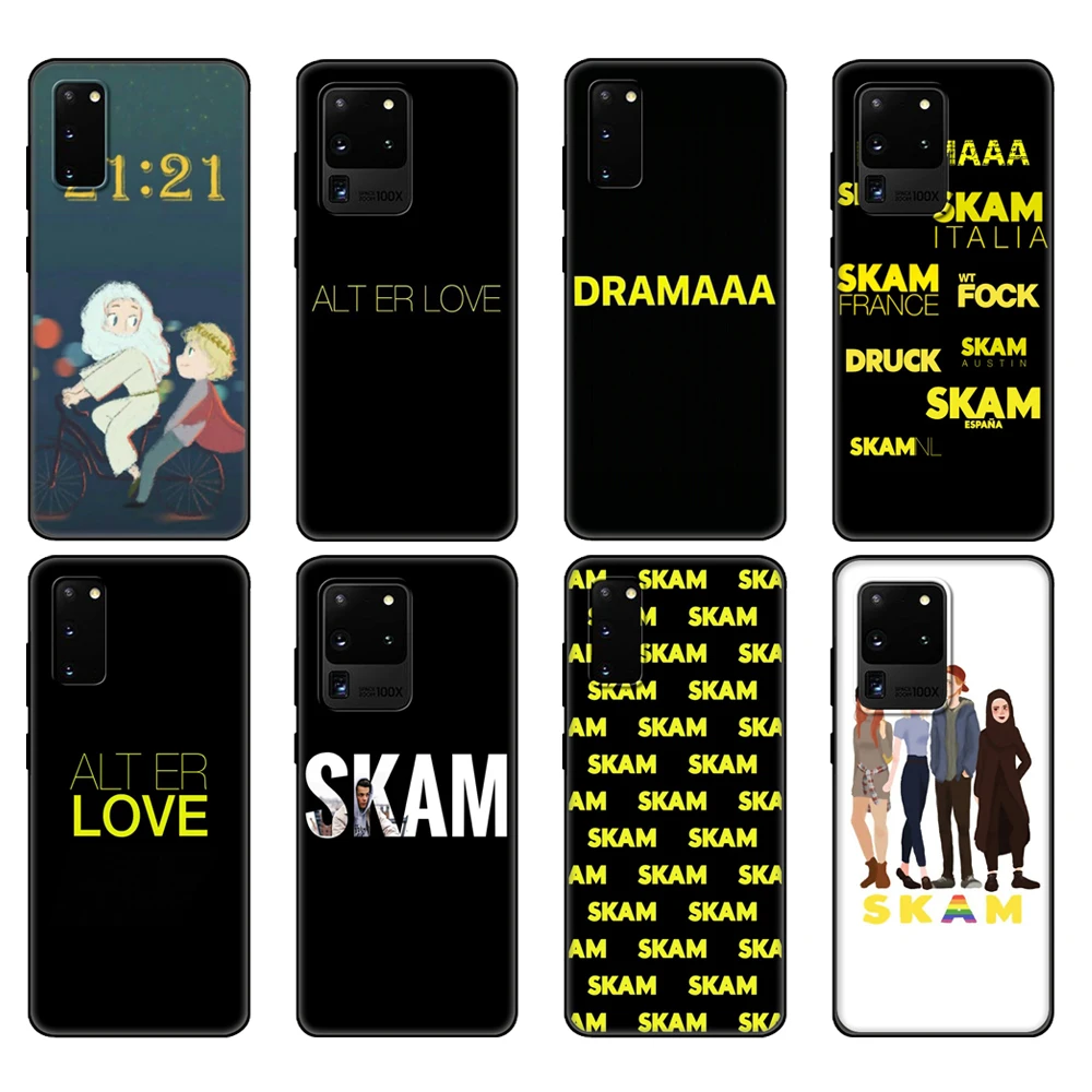 Custodia In Tpu Nera Per Samsung Galaxy S20 /S20 Plus/S20 Ultra/S20 + /S20Fe Cover Posteriore Skam