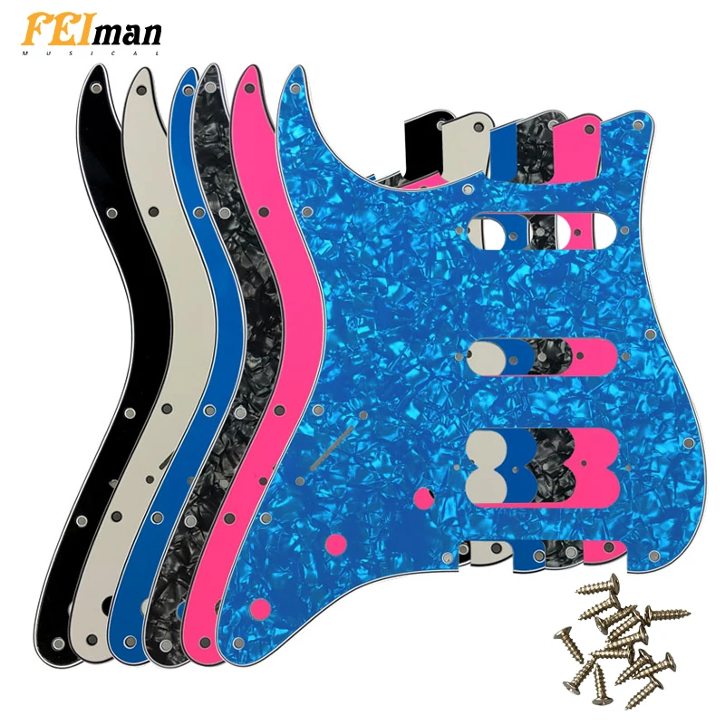 Pleroo Accessori Per Chitarra Battipenna Per Mancini Per Fender Strat Player Humbucker Standard St Hss Guitar 11 Fori Per Viti