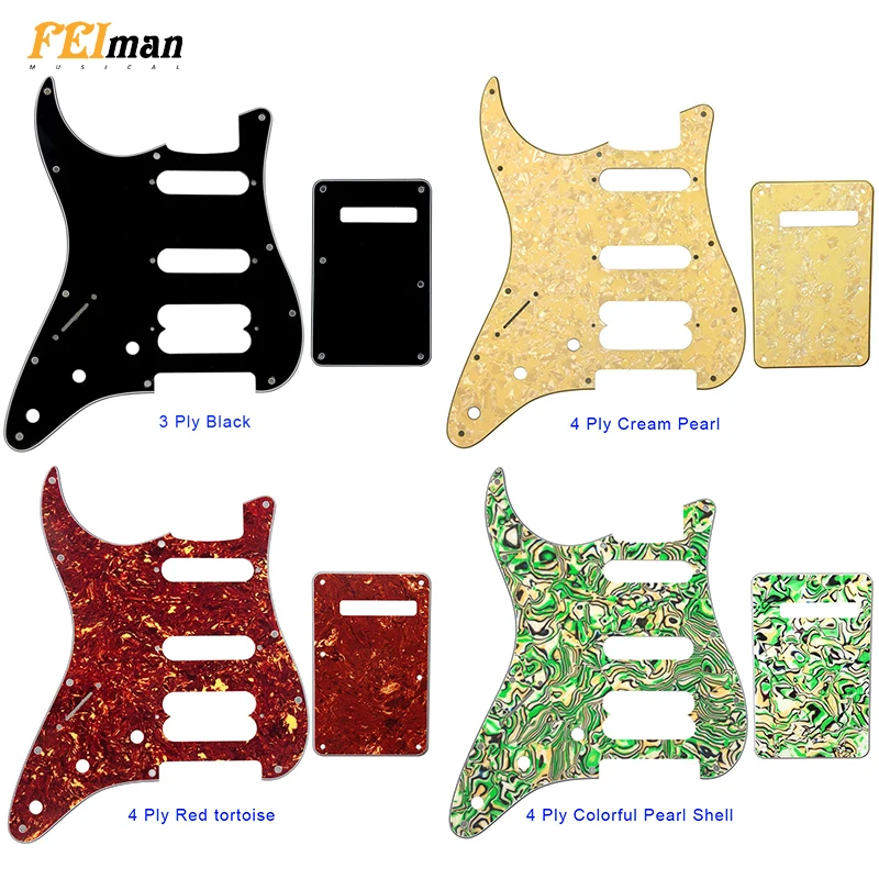 Pleroo Accessori Per Chitarra Battipenna Per Mancini Con Piastra Posteriore Per Fender Strat Player Humbucker Standard St Hss Guitar