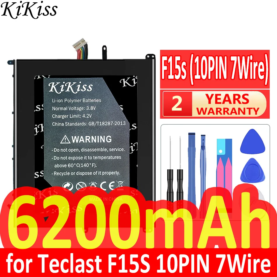 Batteria Potente Kikiss Da 6200Mah Per Teclast F15S Utl-2778180-2S Utl-2978180-2S Utl-3078180-2S 10Pin 7 Fili