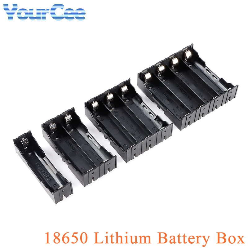 2 Pz 1 2 3 4 Slot Cells 18650 Batteria Al Litio Scatola Power Bank Custodie In Serie Parallela Portabatterie Pcb Di Stoccaggio Con Perno Rigido