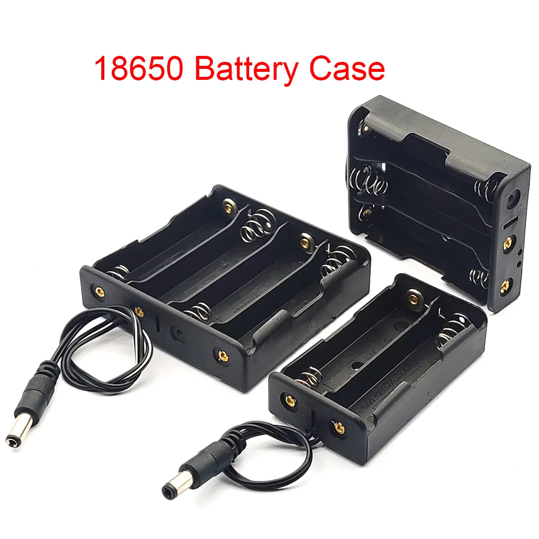 2/3/4 Slot 18650 Portabatterie 18650 Battery Box 18650 Custodia Per Batteria Con Connessione Serie Spina Di Alimentazione Dc 5.5X2.1Mm