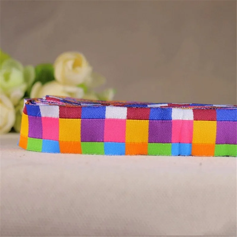 Multicolore Griglia 7/8 "22Mm 10 Yard/20 Yard 100% Poliestere Tessuto Jacquard Nastro Per Il Fai Da Te Accessori Headwear O Collare Di Cane