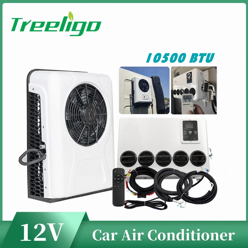 Treeligo 10500Btu Condizionatore D'Aria Split Per Auto Elettrica 12V Parcheggio Aria Condizionata 24V Per Camper Camion Trattore Camper Van Camper